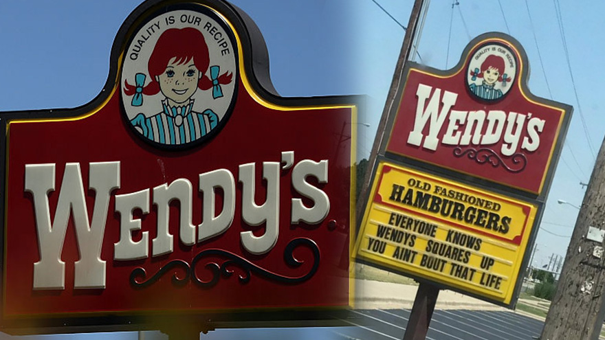 Wendy's caught up in a SAVAGE sign war that's going off!