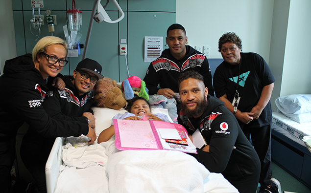 Sela and Tarsh Celebrate Jammies in June with the Warriors at Kidz First