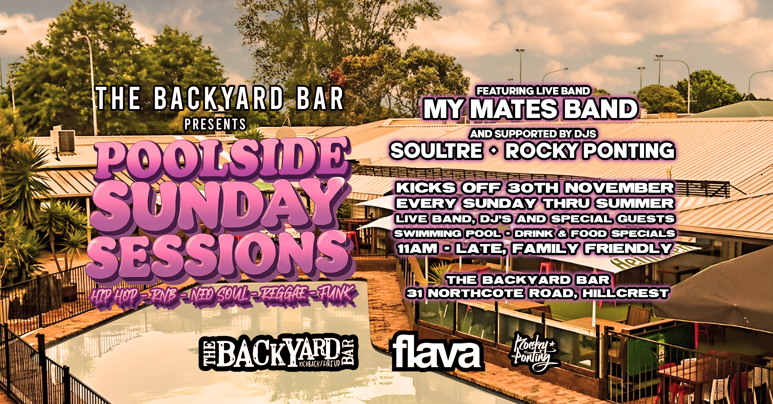 Poolside Sunday Sessions at the Backyard Bar!
