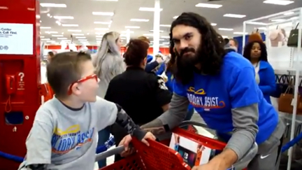 Steven Adams has his heart melted by an adorable little fan
