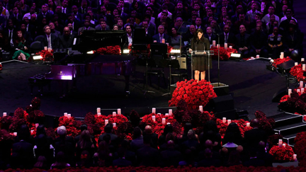 Beyonce performs, family, friends and fans pay tribute to Kobe Bryant and Gianna at memorial