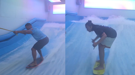 WATCH: Charlie & Maz catching waves at Gravity X