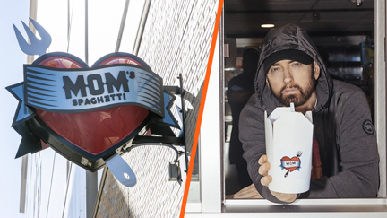 Eminem opens restaurant called 'Mom's Spaghetti' and even serves fans at the opening